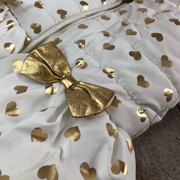 White & Gold Kids Headquarters Bubble/Puffer Peplum Winter Vest Size 3T - Picture 4 of 13